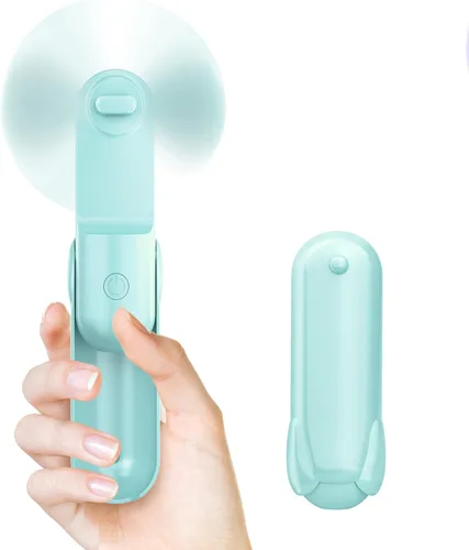 Miniatura 9 de Mini Ventilador de Mano, Ventilador de Mano Portátil con USB Recargable, Batería Operada de 2000 mAh, 3 Velocidades Ajustables, Pequeño Ventilador