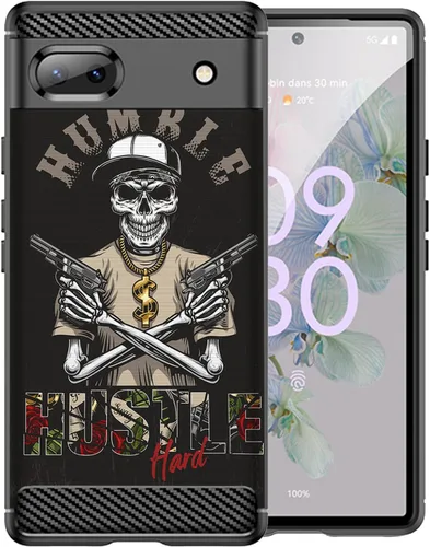 Miniatura 10 de CasesOnDeck Black TPU Case Compatible with Google Pixel 6A (2022) / Pixel 6A Case Slim Minimalistic Flexible Textured Cover -Bass Fishing