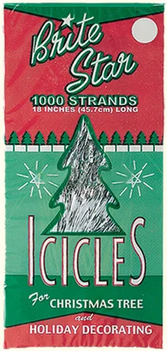 Decoración de lluvia para árbol de Navidad, 1000 hebras por paquete de Brite Star