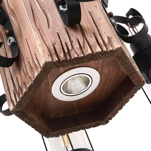 Miniatura 8 de OUKANING Lámpara colgante de madera envejecida, estilo retro, rústica, línea de luz de techo de suspensión industrial que se puede ajustar para mesa