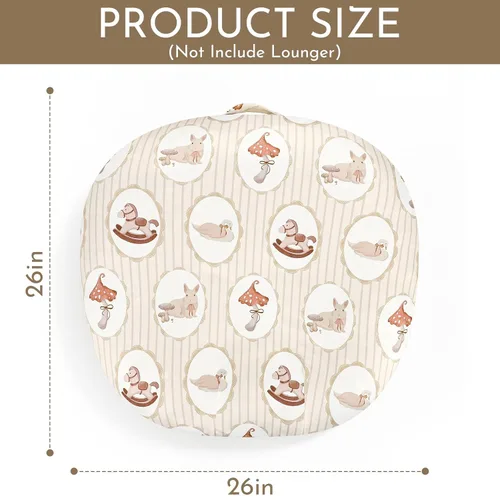 Miniatura 5 de DILIMI Funda para tumbona para recién nacido, ultra suave y cómoda, funda extraíble para almohada de tumbona infantil, granja (almohada no incluida)