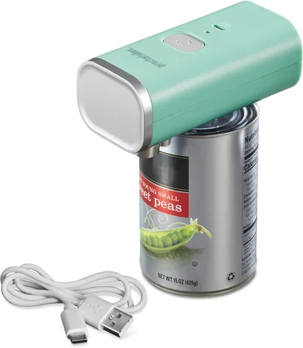 Proctor Silex Abrelatas Eléctrico Automático, Operación Inalámbrica Sin Manos y Recargable por USB, Autoalineación, Corta Bordes de Tapa con Toque