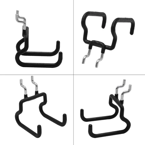 Miniatura 6 de Anxingo 4 soportes para taladro para tablero de clavijas, accesorios de organización de ganchos, accesorios planos de doble utilidad para organizar