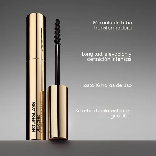 Miniatura 7 de Hourglass Máscara de extensión instantánea desbloqueada, rímel de tubo levanta, define y alarga dramáticamente para pestañas abanadas, pestañas
