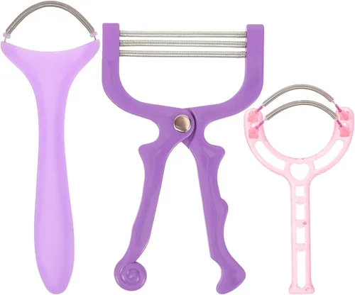 3 Pcs Facial Hair Remover Set Manual Spring Epilator for Women Face Upper Lip Chin Hair Removal for Sensitive Skin Random Color