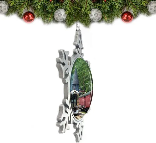 Miniatura 2 de Jim Thorpe Railway Pennsylvania USA Adorno de Navidad Decoración de árbol de cristal Metal recuerdo regalo