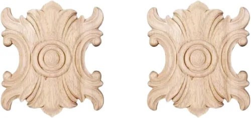 Miniatura 9 de 2 calcomanías de talla de madera sin pintar, apliques de madera tallada para muebles de bricolaje, apliques para pared, cama, puerta, armario, 7