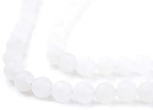 The Bead Chest Cuentas de Jade Blanco Mate Redondas (8mm): Piedra Preciosa Orgánica Redonda Esférica de Energía con Poder de Sanación para Hacer