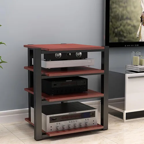 Miniatura 12 de Soporte para medios AV, estantería audiovisual, gabinete estéreo, torre de estante de audio, gabinete de consola de reproductor de discos, estantes