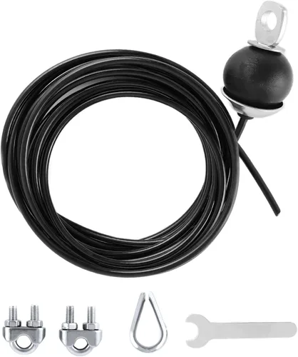 QWORK Cable de polea de fitness de 197 pulgadas, reemplazo del sistema de polea de cable de gimnasio en casa, cuerda de alambre de acero de