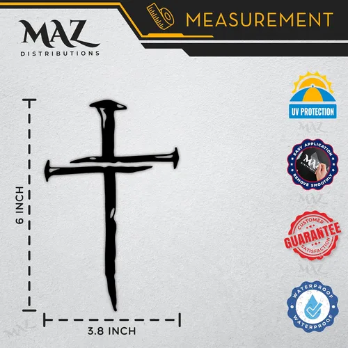 Miniatura 6 de MAZ DISTRIBUTIONS – Adhesivo de Cruz de Clavos – Vinilo para autocaravanas para portátil – Adhesivo impermeable removible para moto – Uso