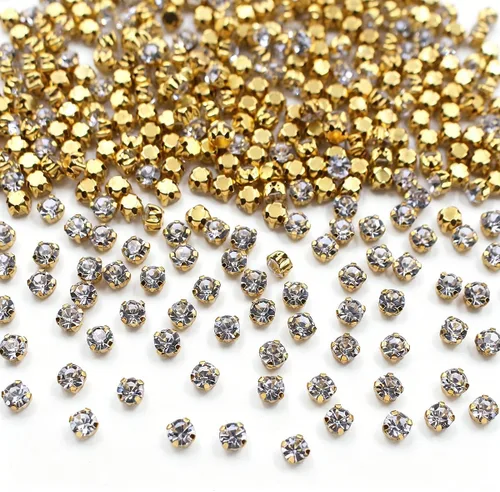 Miniatura 11 de Diamantes de imitación de 0.118 in a 0.394 in (0.394 in, 72 unidades) Metal Claws With Holes, Flatback, Clear Crystal Stones, Sewing Crafts Gems