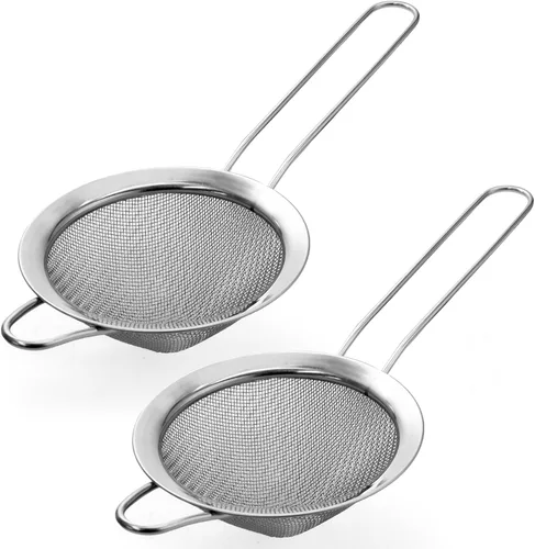 Miniatura 7 de Biaungdo 2 coladores de malla fina de 3.3 in/3.3 pulgadas, colador de té de acero inoxidable, coladores de malla cónica para cóctel, café