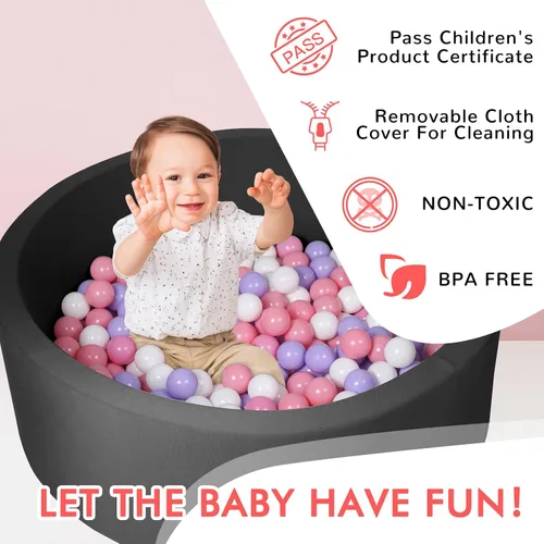 Miniatura 2 de Fosa de pelotas de espuma, 35" x 12" Fosas de pelotas para niños pequeños, Piscina de pelotas redonda suave para bebés y niños pequeños, Regalo
