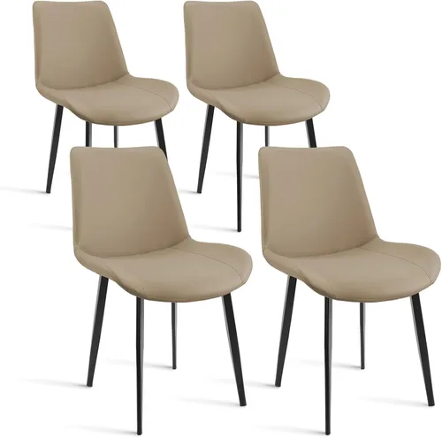 Miniatura 38 de Sillas de Comedor, Sillas de Comedor Modernas de Cuero PU, Sillas de Comedor con Patas de Metal Resistentes, Sillas de Cocina con Asiento Tapizado