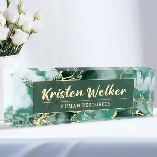 Miniatura 16 de Placa de nombre de escritorio personalizada, placas de identificación acrílicas para escritorio, decoración de oficina, regalos personalizados