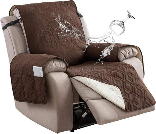 Miniatura 29 de Genina - Funda impermeable para sillón reclinable de dos plazas, funda antideslizante para sofá, funda para sofá reclinable de 2 plazas, funda