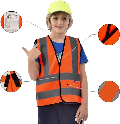 Miniatura 4 de El logotipo personalizado personalizado imprimió los chalecos de seguridad reflexivos de la alta visibilidad del viz de la alta visibilidad