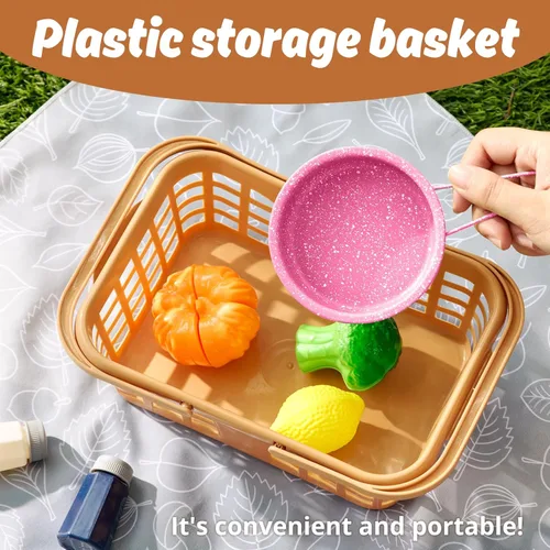 Miniatura 3 de Juego de accesorios para cocina de juguete para niños, juego de cocina para niños pequeños, ollas y sartenes de acero inoxidable coloridas, regalos