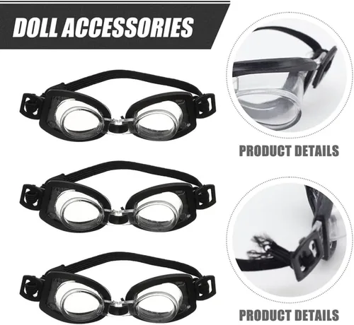 Miniatura 5 de Toyvian Gafas de natación en miniatura para muñecas, 4 piezas de gafas de natación para muñecas, accesorios coloridos para la casa pequeña