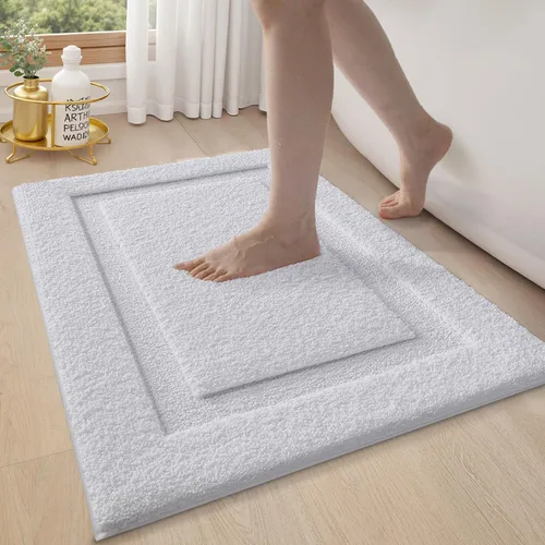 Miniatura 13 de LUMI Alfombras grandes y ultrasuaves para baño, antideslizantes con respaldo de goma, tapete de baño absorbente y lavable de secado rápido, alfombra