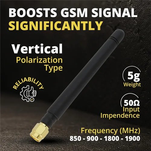 Miniatura 3 de Antena macho SMA - Antena omnidireccional de 850-1900 MHz, conector tipo L/recto, ganancia de 2,5 dBi, GSM CDMA WCDMA (recto - 1 unidad)