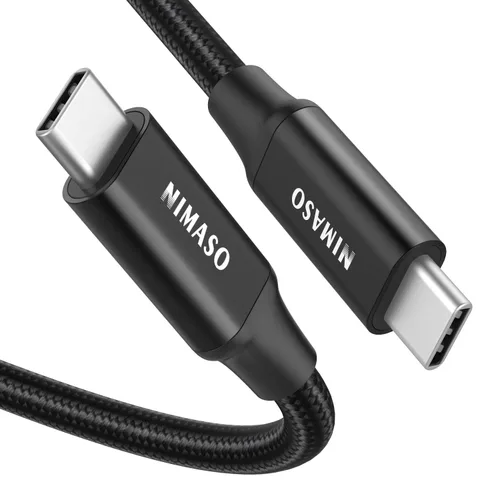 Miniatura 8 de Cable NIMASO USB C 3.1 Gen 2 de transferencia de datos de 10 Gbps, cable de monitor de salida de video 4K, carga rápida PD de 100 W para iPhone Negro