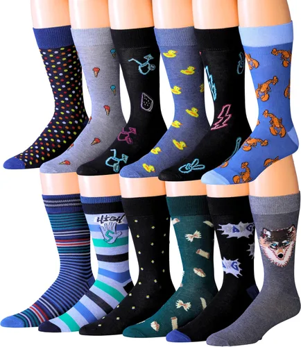 Miniatura 11 de JAMES FIALLO Calcetines de vestir para hombre, calcetines de vestir para hombre, estilo casual, coloridos, divertidos, novedosos, a la moda, paquete