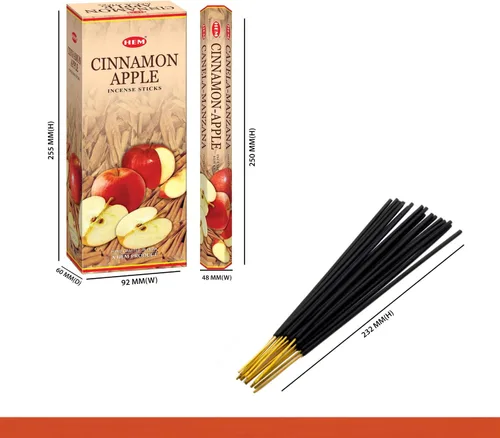 Miniatura 3 de Hem Varitas de incienso de manzana y canela (120 varillas, 6 cajas en el interior), 9 pulgadas de largo, 0.71 onzas por caja, fragancia acogedora