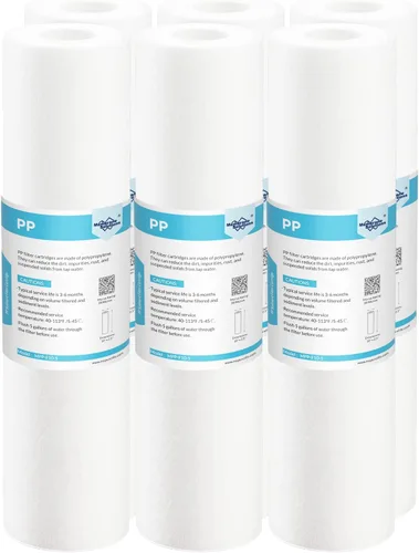 Miniatura 9 de Membrane Solutions 5 micras 10" x 2.5" cartucho de repuesto de filtro de agua de sedimento para cualquier filtro de agua 10 x 2.5 pulgadas Sistema
