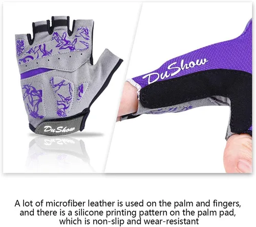 Miniatura 6 de DuShow Guantes de ciclismo para mujer, guantes de ciclismo acolchados de gel de medio dedo para mujer, ciclismo de montaña, carretera, ciclismo