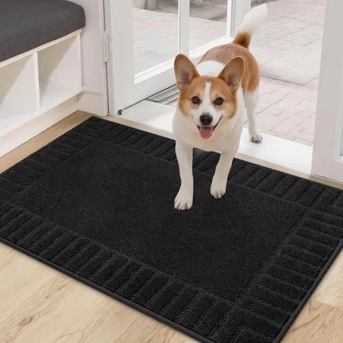 Miniatura 20 de BEQHAUSE Alfombra Antideslizante para Puerta Principal Alfombra Lavable de Bajo Perfil para Entrada Alfombras para Puerta Principal Trampa para Negro