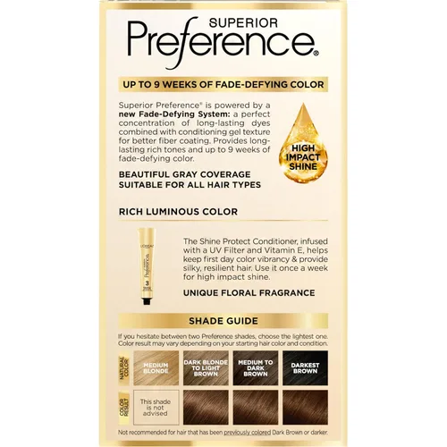 Miniatura 88 de L'Oreal Paris Superior Preference - Tinte permanente luminoso que desafía la decoloración, tinte para el cabello hasta 9 semanas de resplandor, 09