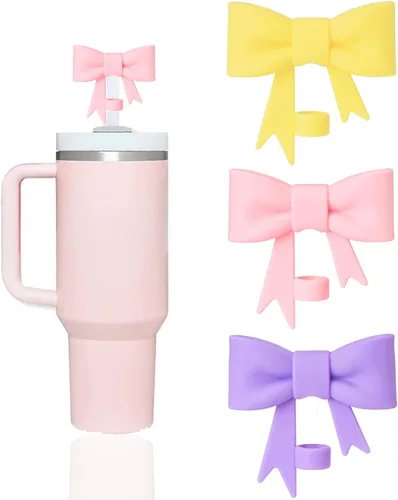 Miniatura 10 de 6 fundas de popote compatibles con vasos Stanley de 40/30 onzas, reutilizables y bonitos protectores de tapas de silicona para popotes Stanleys