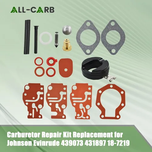 Miniatura 6 de ALL-CARB Kit de reparación de carburador de carbohidratos de repuesto para Johnson Evinrude 439073 431897 18-7219 6 8 9.9 15 20hp