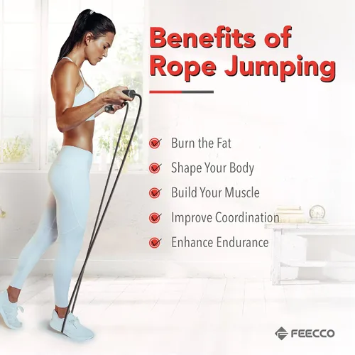 Miniatura 7 de FEECCO Weighted Jump Rope for Men, PVC Rope with Metal Handles and Ball Bearings