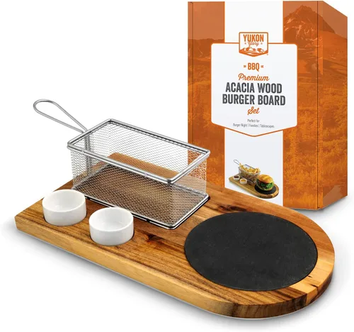Miniatura 8 de Yukon Glory™ Juego de Servir Hamburguesas, Perfecto para Amantes de la Comida, Amantes de las Hamburguesas y Paisajes de Mesa, Incluye Tablero