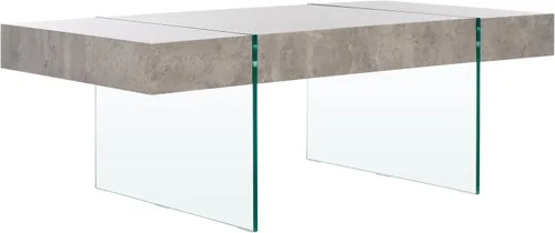 Miniatura 8 de SAFAVIEH Home Collection Jacob - Mesa de centro rectangular con patas de cristal transparente y parte superior marrón natural