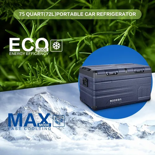 Miniatura 6 de BODEGACOOLER Refrigerador de Auto de 12 Voltios, Control de APP de Doble Zona, Diseñado con Congelador Portátil de Puerta Removible de 2 Vías, 75