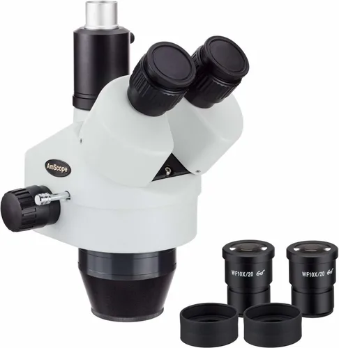 Miniatura 2 de AmScope Cabeza estéreo del microscopio del poder del zoom trinocular de SM790T 7X-90X
