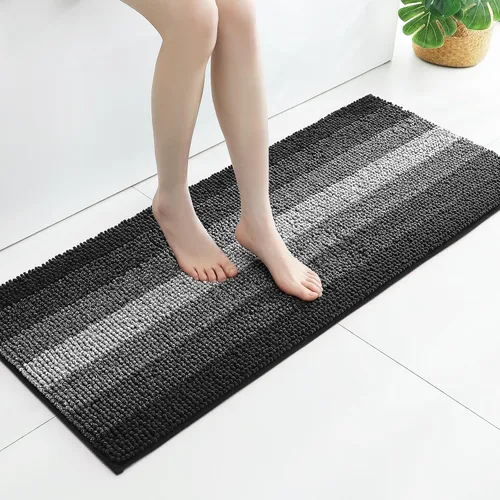 Miniatura 27 de Gibelle Alfombras Azules para Baño, Alfombra de Baño de Chenilla de Lujo, Alfombra Pequeña Antideslizante para Ducha y Alfombras para el Suelo