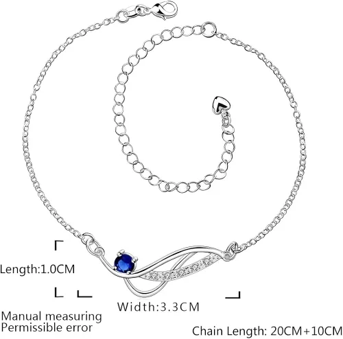 Miniatura 2 de Zhiwen Tobillera de plata 925 para mujer