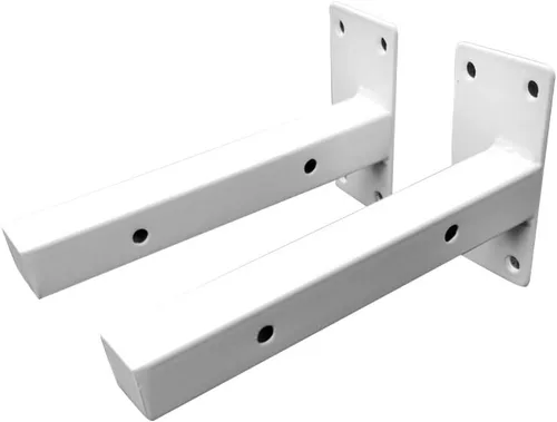 Soporte de estante de tubo cuadrado flotante blanco, montado en la pared, soportes de soporte de ángulo de 90 grados, soporte de estante de división