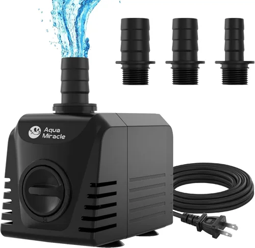 AquaMiracle Bomba de agua sumergible para acuario con control de flujo, bomba de estanque para estanque, fuente, cascada, estatua, función de agua,