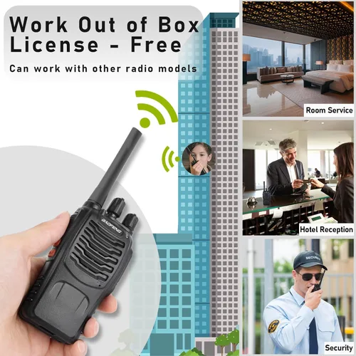 Miniatura 2 de BAOFENG Walkie Talkies para adultos 888S - Radios bidireccionales recargables de largo alcance con auriculares, radio FRS portátil de mano