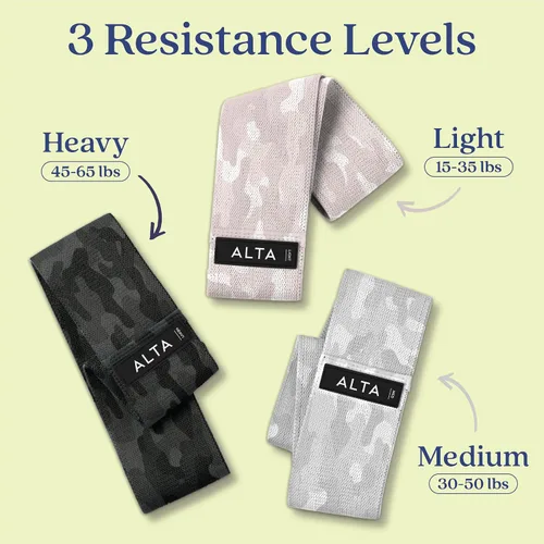 Miniatura 3 de ALTA Bandas para glúteos para mujer, bandas de resistencia de tela antideslizante de alta calidad para entrenar, bandas de resistencia de tela