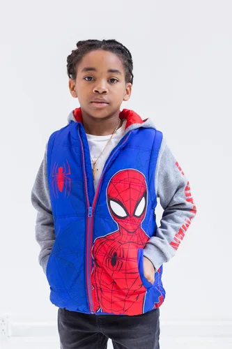 Miniatura 2 de Marvel Spider-Man - Chaleco con cremallera 2fer para niños pequeños y grandes