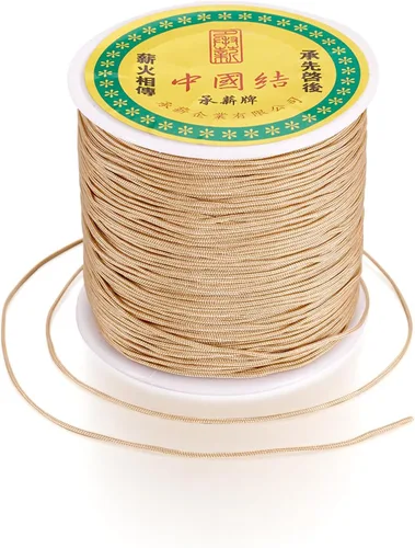 Miniatura 31 de Cordón de nailon trenzado de 150 yardas, cuerda roja de 0.020 in para pulsera, hilo de cuentas de nailon para collar Kumihimo, joyas, borlas