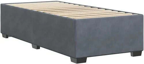 Miniatura 7 de Marco de cama con plataforma individual XL, tapizado en terciopelo gris oscuro, madera contrachapada moderna y estable y construcción de madera