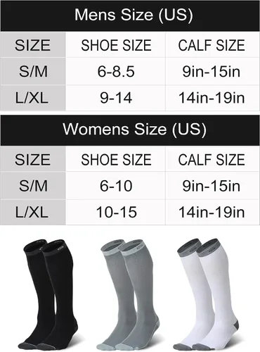 Miniatura 2 de CS CELERSPORT 3 pares de calcetines de compresión de 20 a 30 mmHg para hombres, calcetines de apoyo atlético para correr